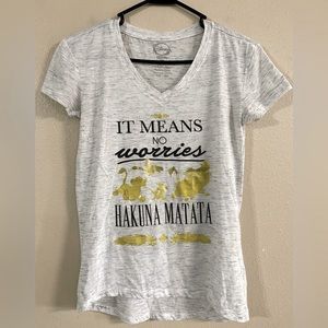 Cute Disney The Lion King shirt-Grey with gold/ black  Hakuna Matata -XS